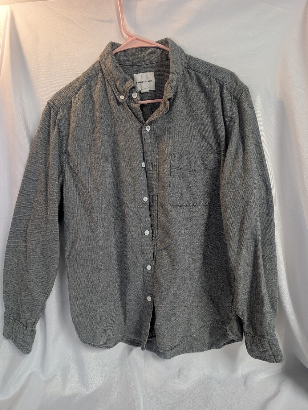 American Eagle Mens Grey Flannel- Large